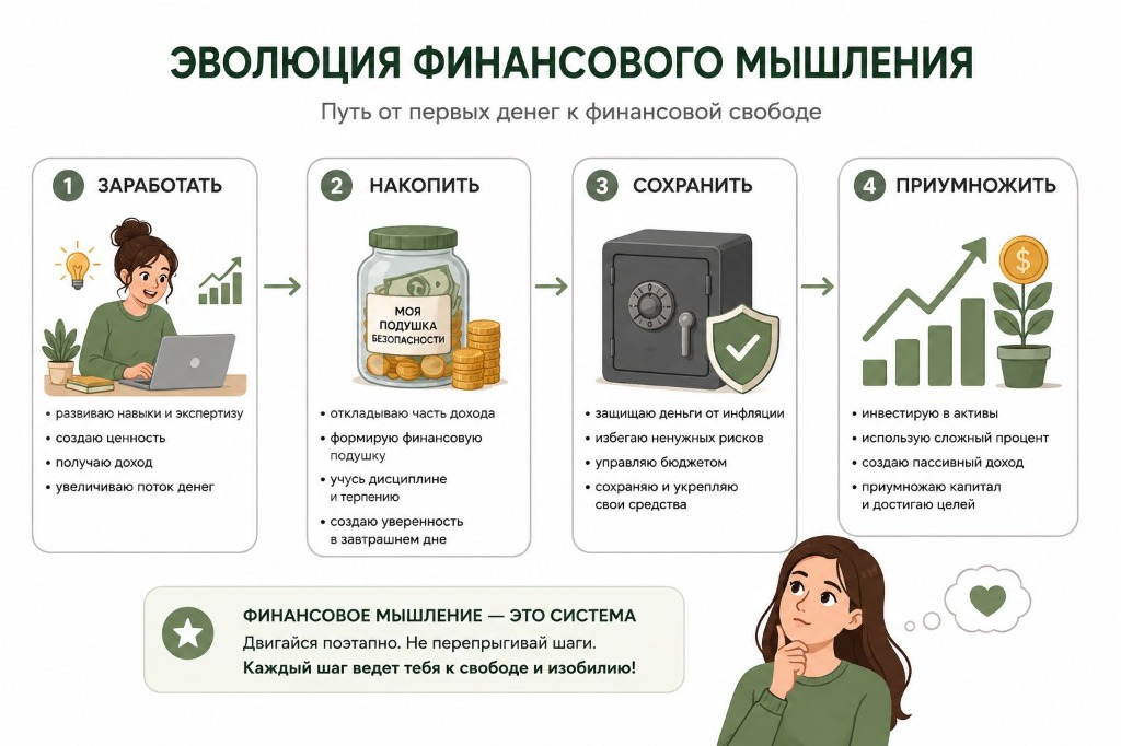 Эволюция финансового мышления: путь от первых денег к финансовой свободе